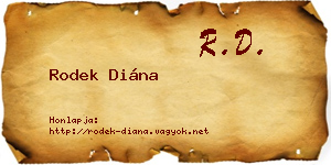 Rodek Diána névjegykártya